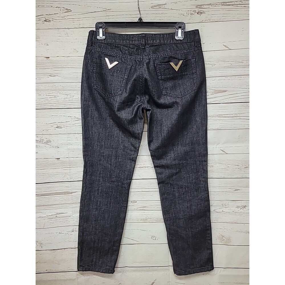 RED VALENTINO Black Straight Denim Jeans Size 27 Tunisia‎ Zipper Ankles Low Rise